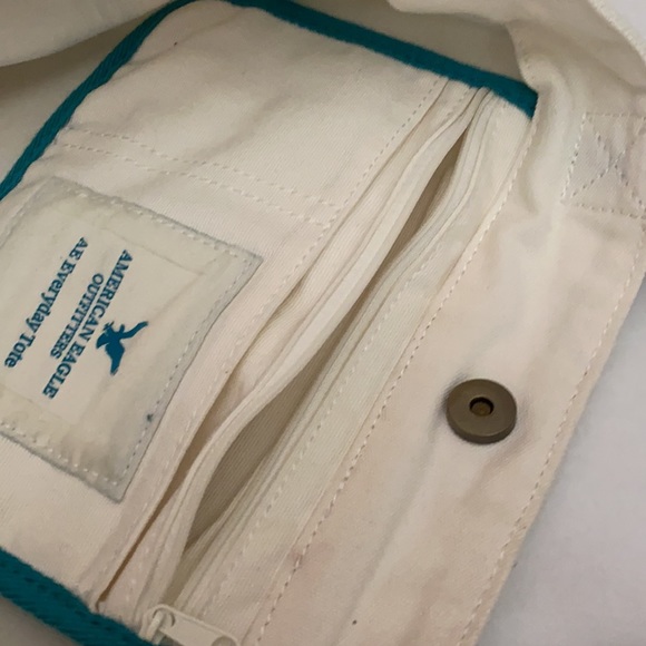 American Eagle Outfitters white and teal tote - Picture 6 of 8